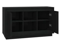 Aparador buffet cómoda mueble mueble de almacenamiento organizador cocina salón salón 102 x 35 x 60 cm madera contrachapada negro 02_0035818