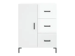 Aparador buffet cómoda mueble mueble de almacenaje organizador cocina salón brillante 69,5 x 34 x 90 cm madera contrachapada blanco 02_0030742