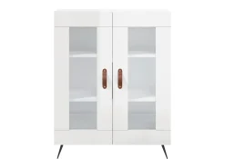 Aparador buffet cómoda mueble mueble de almacenaje organizador cocina salón brillante 69,5 x 34 x 90 cm madera contrachapada blanco 02_0030721