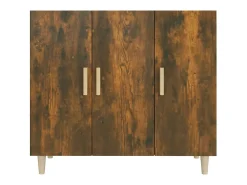 Aparador buffet cómoda mueble almacenaje organizador cocina salón salón 90 x 34 x 80 cm madera contrachapada marrón 02_0031123