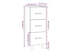 Aparador buffet cómoda mueble mueble de almacenaje organizador cocina salón salón 34,5 x 34 x 90 cm madera contrachapada marrón 02_0031209