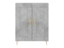 Aparador buffet cómoda mueble mueble de almacenaje organizador cocina salón salón 69,5 x 34 x 90 cm madera contrachapada gris 02_0032018