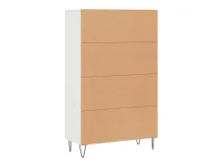 Aparador buffet cómoda mueble mueble de almacenaje organizador cocina salón salón alto 69,5 x 31 x 115 cm madera contrachapada blanco 02_0032513