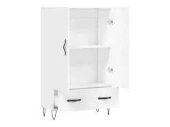 Aparador buffet cómoda mueble mueble de almacenaje organizador cocina salón salón alto 69,5 x 31 x 115 cm madera contrachapada blanco 02_0032513