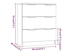 Aparador buffet cómoda mueble unidad de almacenamiento organizador cocina salón salón 3 piezas madera contrachapada gris 02_0037131