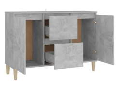 Aparador buffet cómoda mueble mueble de almacenaje organizador cocina salón salón 101 x 35 x 70 cm madera contrachapada gris 02_0031833
