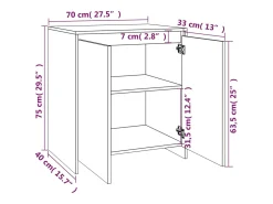 Aparador buffet cómoda mueble unidad de almacenamiento organizador cocina salón salón 3 piezas madera contrachapada blanco 02_0037005