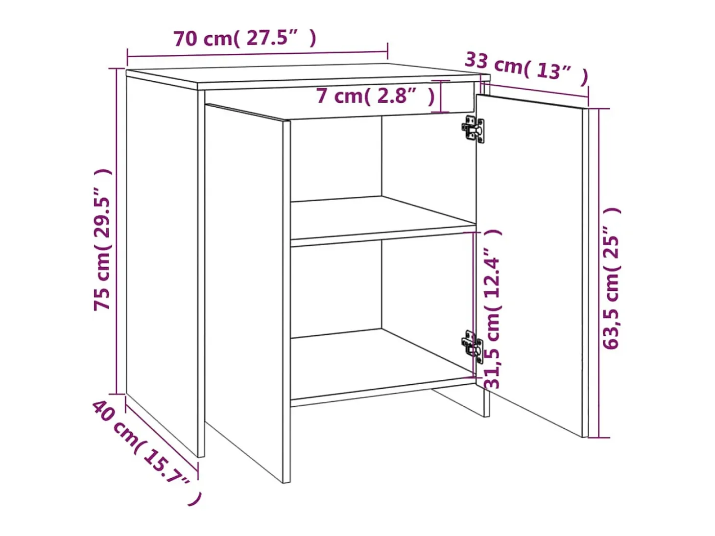 Aparador buffet cómoda mueble unidad de almacenamiento organizador cocina salón salón 3 piezas madera contrachapada blanco 02_0037005