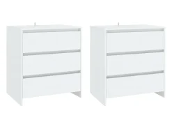 Aparador buffet cómoda mueble unidad de almacenamiento organizador cocina salón salón 3 piezas madera contrachapada blanco 02_0037005