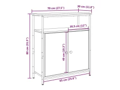 Aparador buffet cómoda mueble mueble de almacenaje organizador cocina salón salón madera vieja 70 x 30 x 80 cm madera contrachapada marrón 02_0036607