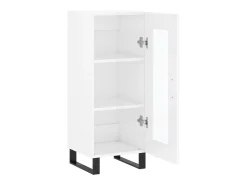 Aparador buffet cómoda mueble almacenaje organizador cocina salón brillante 34,5 x 34 x 90 cm madera contrachapada blanco 02_0030631
