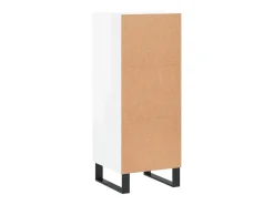 Aparador buffet cómoda mueble almacenaje organizador cocina salón brillante 34,5 x 34 x 90 cm madera contrachapada blanco 02_0030631