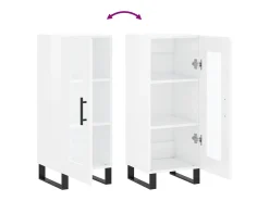 Aparador buffet cómoda mueble almacenaje organizador cocina salón brillante 34,5 x 34 x 90 cm madera contrachapada blanco 02_0030631