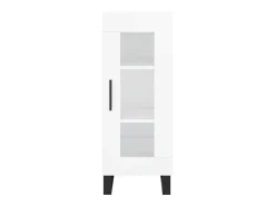 Aparador buffet cómoda mueble almacenaje organizador cocina salón brillante 34,5 x 34 x 90 cm madera contrachapada blanco 02_0030631