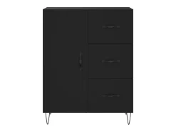 Aparador buffet cómoda mueble mueble de almacenaje organizador cocina salón salón 69,5 x 34 x 90 cm madera contrachapada negra 02_0036045