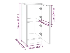 Aparador buffet cómoda mueble mueble de almacenaje organizador cocina salón salón 30 x 30 x 70 cm madera contrachapada gris 02_0031858