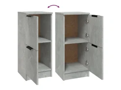 Aparador buffet cómoda mueble mueble de almacenaje organizador cocina salón salón 30 x 30 x 70 cm madera contrachapada gris 02_0031858