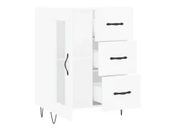 Aparador buffet cómoda mueble mueble de almacenaje organizador cocina salón brillante 69,5 x 34 x 90 cm madera contrachapada blanco 02_0030695