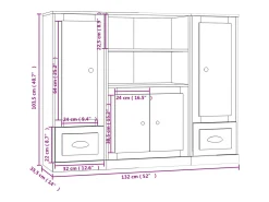 Aparador buffet cómoda mueble unidad de almacenamiento organizador cocina salón salón 3 piezas madera contrachapada Sonoma gris 02_0037177