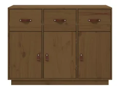 Aparador buffet cómoda mueble almacenaje organizador cocina salón salón 100 x 40 x 75 cm madera maciza de pino marrón 02_0035729