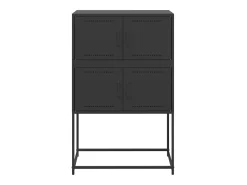 Aparador buffet cómoda mueble mueble de almacenaje organizador cocina salón salón 68,5 x 38,5 x 107 cm acero negro 02_0036016