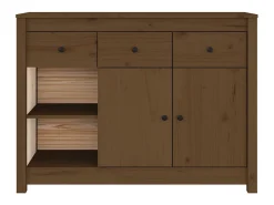 Aparador buffet cómoda mueble almacenaje organizador cocina salón salón 100 x 35 x 74 cm madera maciza de pino marrón 02_0035726