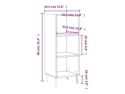 Aparador buffet cómoda mueble mueble de almacenaje organizador cocina salón salón 34,5 x 32,5 x 90 cm madera contrachapada blanco 02_0030233