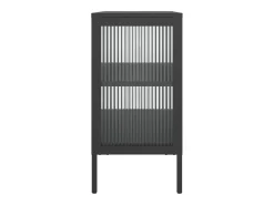 Aparador buffet cómoda mueble almacenaje organizador cocina salón salón 70 x 35 x 70 cm cristal y acero negro 02_0036107