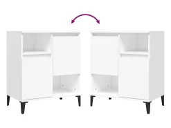 Aparador buffet cómoda mueble mueble de almacenaje organizador cocina salón salón 60 x 35 x 70 cm madera contrachapada blanco 02_0030362