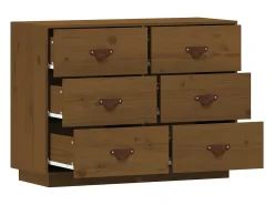 Aparador buffet cómoda mueble almacenaje organizador cocina salón salón 100 x 40 x 75 cm madera maciza de pino marrón 02_0035730