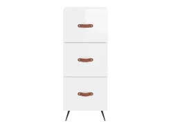 Aparador buffet cómoda mueble mueble de almacenaje organizador cocina salón brillante 34,5 x 34 x 90 cm madera contrachapada blanco 02_0030597