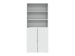 Aparador buffet cómoda mueble mueble de almacenamiento organizador cocina salón salón alto 80 x 42,5 x 185 cm madera contrachapada blanco 02_0032775