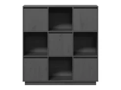 Aparador buffet cómoda mueble almacenaje organizador cocina salón salón 110,5 x 35 x 117 cm madera maciza de pino gris 02_0031773
