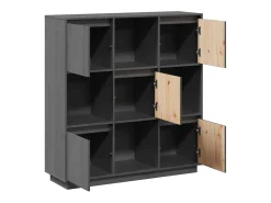 Aparador buffet cómoda mueble almacenaje organizador cocina salón salón 110,5 x 35 x 117 cm madera maciza de pino gris 02_0031773