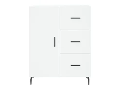 Aparador buffet cómoda mueble mueble de almacenamiento organizador cocina salón salón 69,5 x 34 x 90 cm madera contrachapada blanco 02_0030477