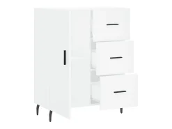 Aparador buffet cómoda mueble mueble de almacenamiento organizador cocina salón salón 69,5 x 34 x 90 cm madera contrachapada blanco 02_0030477