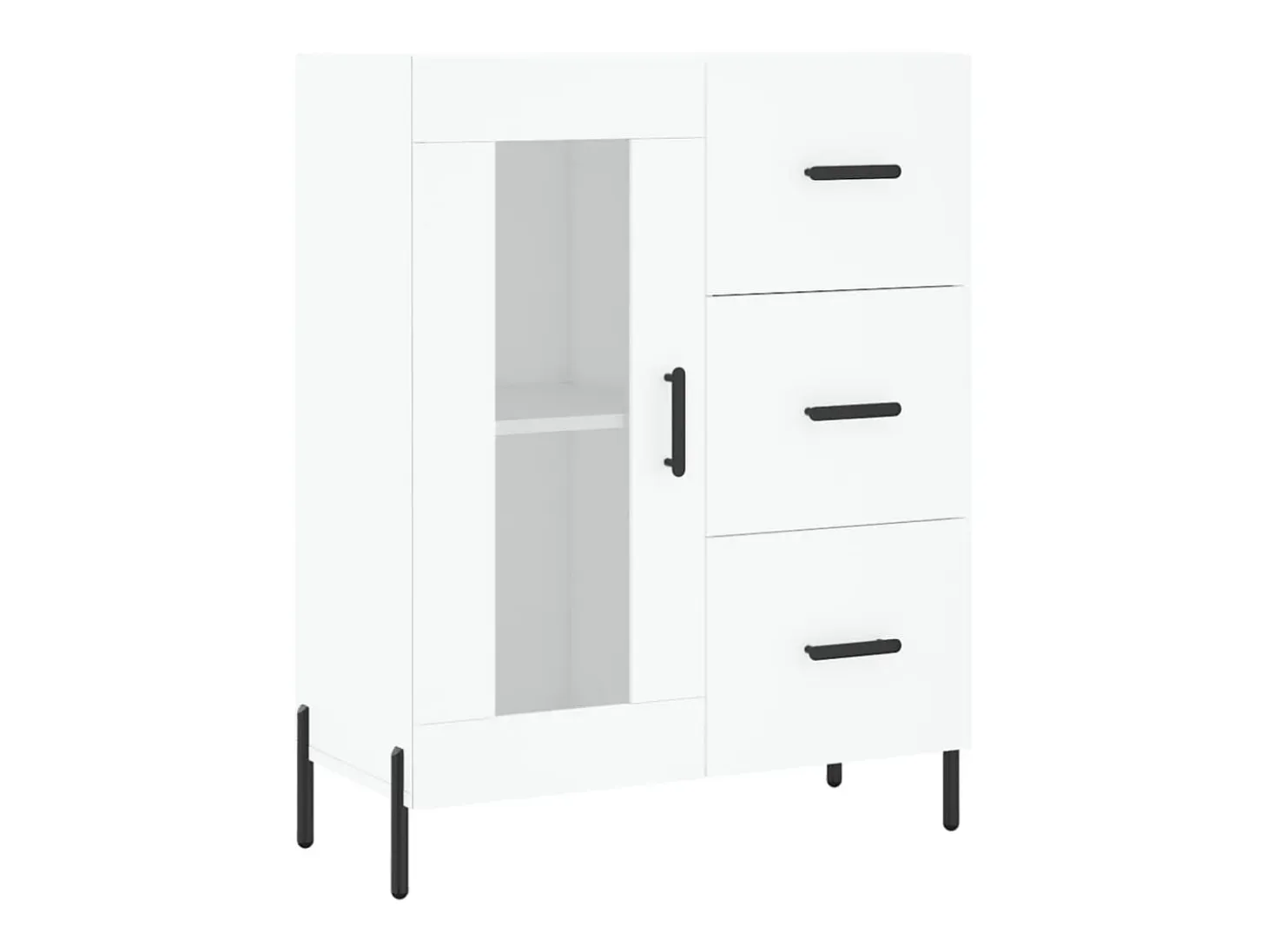 Aparador buffet cómoda mueble mueble de almacenamiento organizador cocina salón salón alto 69,5 x 34 x 180 cm madera contrachapada blanco 02_0032618