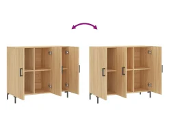 Aparador buffet cómoda mueble almacenaje organizador cocina salón salón Sonoma 90 x 34 x 80 cm madera contrachapada marrón 02_0031732