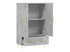 Aparador buffet cómoda mueble mueble de almacenamiento organizador cocina salón salón alto 69,5 x 31 x 115 cm madera contrachapada gris 02_0034465