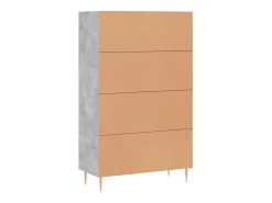 Aparador buffet cómoda mueble mueble de almacenamiento organizador cocina salón salón alto 69,5 x 31 x 115 cm madera contrachapada gris 02_0034465
