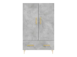 Aparador buffet cómoda mueble mueble de almacenamiento organizador cocina salón salón alto 69,5 x 31 x 115 cm madera contrachapada gris 02_0034465