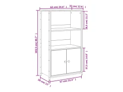 Aparador buffet cómoda mueble mueble de almacenaje organizador cocina salón salón alto 62 x 32 x 103,5 cm madera contrachapada marrón 02_0033738