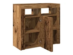 Aparador buffet cómoda mueble contenedor organizador cocina salón salón y luces LED madera vieja 80 x 35 x 75 cm madera contrachapada Madera vieja 02_0031754
