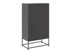 Aparador buffet cómoda mueble mueble de almacenamiento organizador cocina salón salón 68,5 x 38,5 x 123,5 cm acero negro 02_0036017