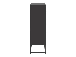 Aparador buffet cómoda mueble mueble de almacenamiento organizador cocina salón salón 68,5 x 38,5 x 123,5 cm acero negro 02_0036017