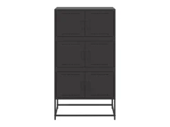 Aparador buffet cómoda mueble mueble de almacenamiento organizador cocina salón salón 68,5 x 38,5 x 123,5 cm acero negro 02_0036017