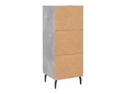 Aparador buffet cómoda mueble mueble de almacenamiento organizador cocina salón salón 34,5 x 34 x 90 cm madera contrachapada gris 02_0031897