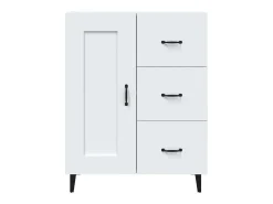 Aparador buffet cómoda mueble mueble de almacenaje organizador cocina salón salón 69,5 x 34 x 90 cm madera contrachapada blanco 02_0030424