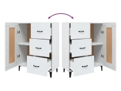 Aparador buffet cómoda mueble mueble de almacenaje organizador cocina salón salón 69,5 x 34 x 90 cm madera contrachapada blanco 02_0030424
