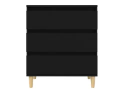 Aparador buffet cómoda mueble almacenaje organizador cocina salón salón 60 x 35 x 70 cm madera contrachapada negra 02_0035986